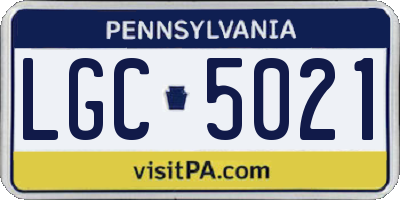 PA license plate LGC5021