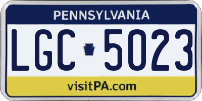 PA license plate LGC5023