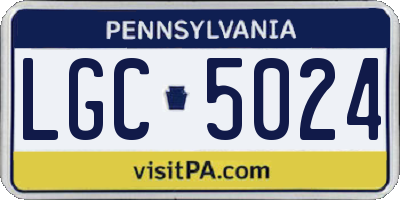 PA license plate LGC5024