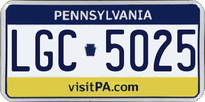 PA license plate LGC5025