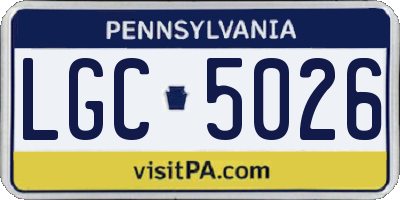 PA license plate LGC5026