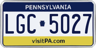 PA license plate LGC5027