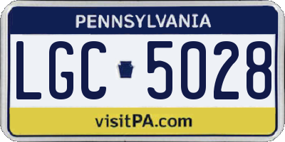 PA license plate LGC5028