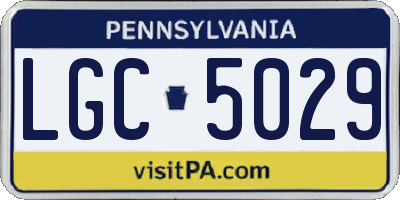 PA license plate LGC5029