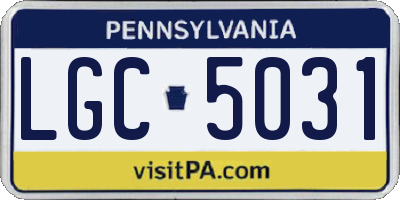 PA license plate LGC5031