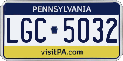 PA license plate LGC5032