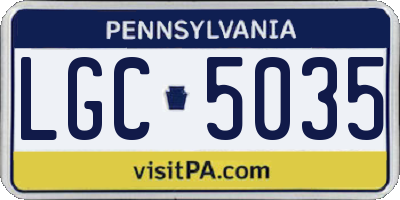 PA license plate LGC5035