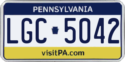 PA license plate LGC5042