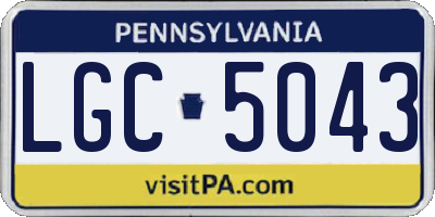 PA license plate LGC5043