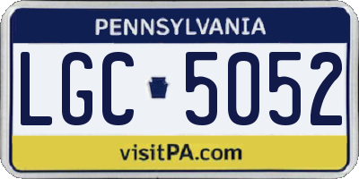 PA license plate LGC5052