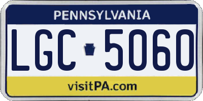 PA license plate LGC5060
