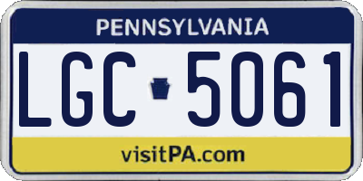 PA license plate LGC5061