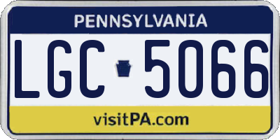 PA license plate LGC5066