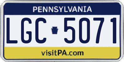 PA license plate LGC5071