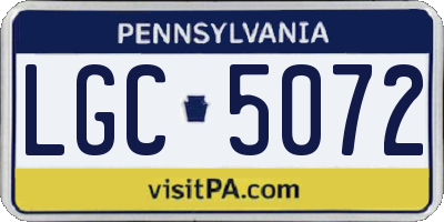PA license plate LGC5072