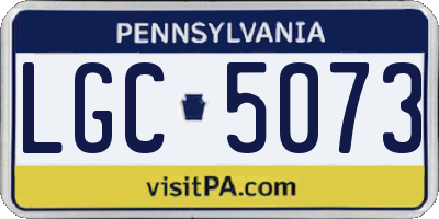 PA license plate LGC5073