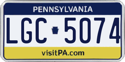 PA license plate LGC5074