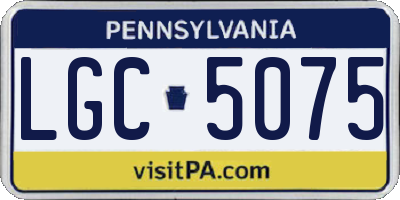 PA license plate LGC5075