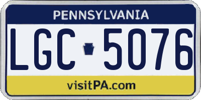 PA license plate LGC5076