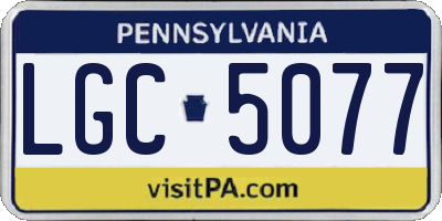 PA license plate LGC5077