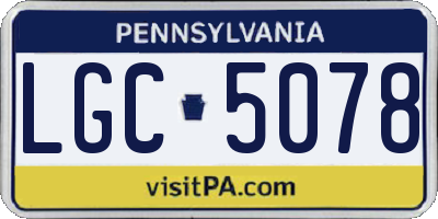 PA license plate LGC5078