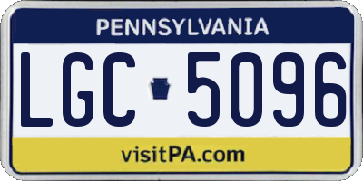PA license plate LGC5096