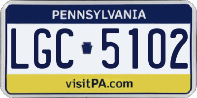 PA license plate LGC5102