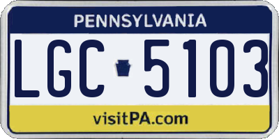 PA license plate LGC5103