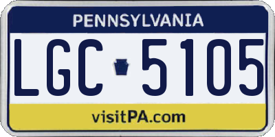 PA license plate LGC5105