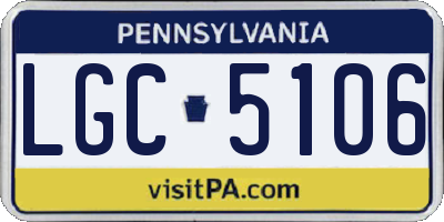 PA license plate LGC5106
