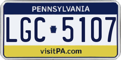 PA license plate LGC5107