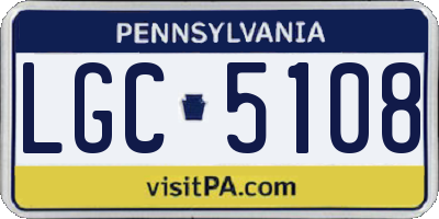 PA license plate LGC5108
