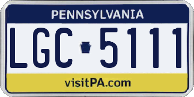 PA license plate LGC5111