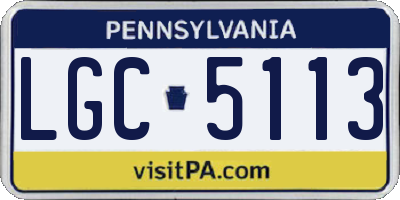 PA license plate LGC5113