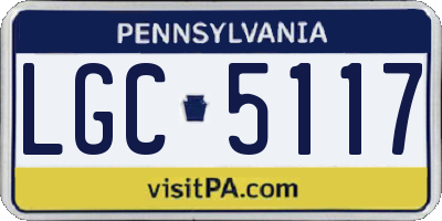 PA license plate LGC5117