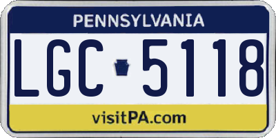 PA license plate LGC5118