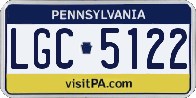 PA license plate LGC5122