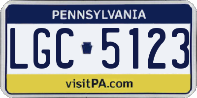 PA license plate LGC5123
