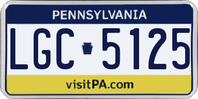 PA license plate LGC5125