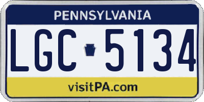 PA license plate LGC5134