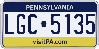 PA license plate LGC5135