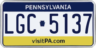 PA license plate LGC5137