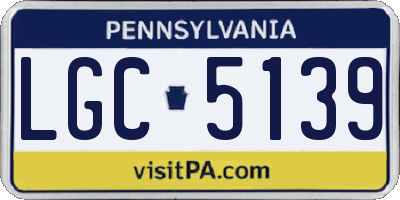PA license plate LGC5139