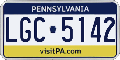 PA license plate LGC5142