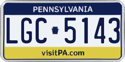 PA license plate LGC5143