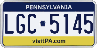 PA license plate LGC5145