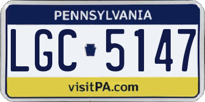 PA license plate LGC5147