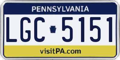 PA license plate LGC5151
