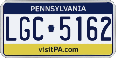 PA license plate LGC5162