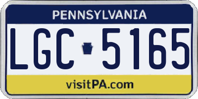 PA license plate LGC5165